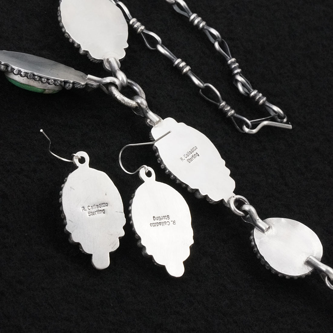 Rosita Calladitto Turquoise & Sterling Silver Necklace Set