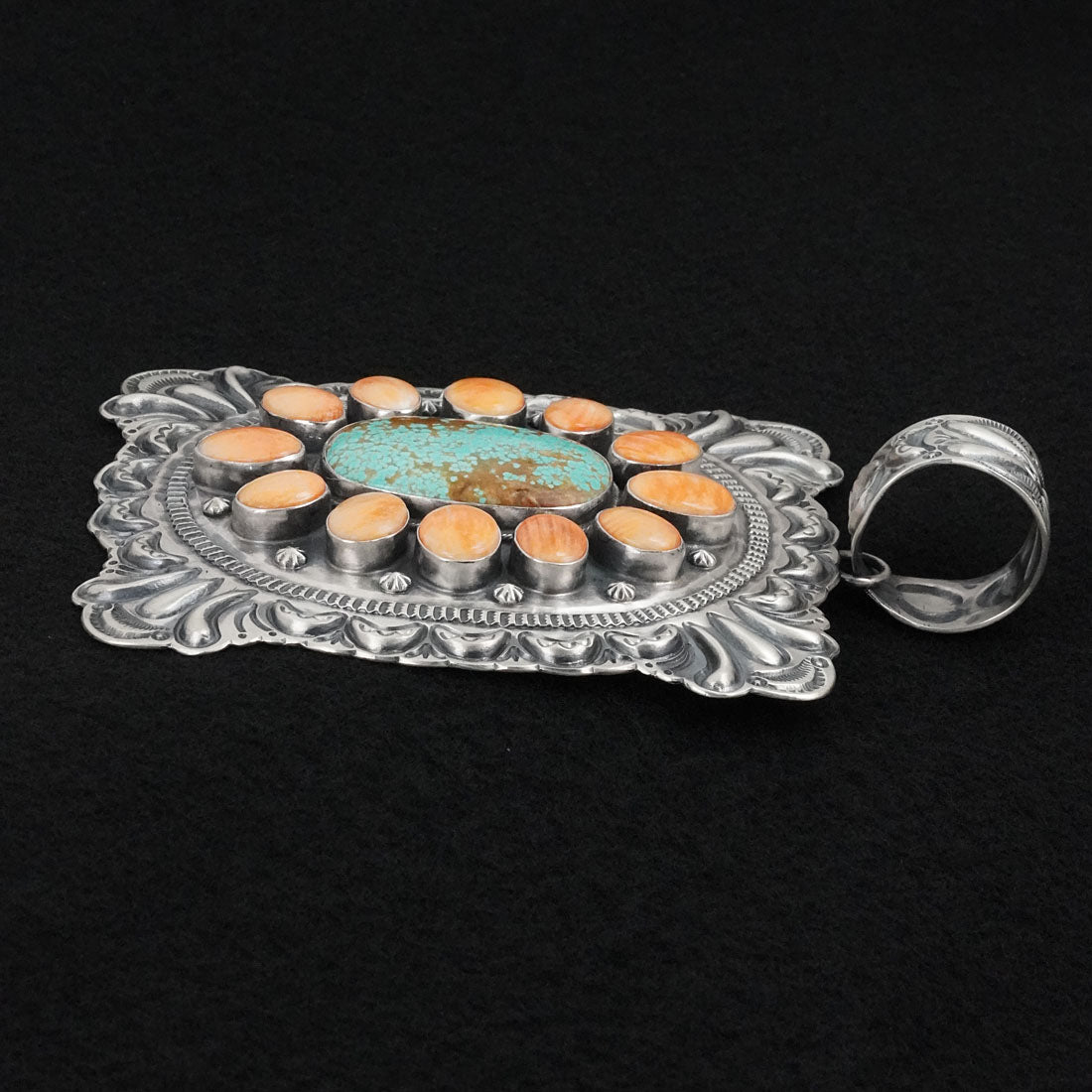 Randy Boyd Spiny Oyster, Turquoise & Sterling Silver Pendant