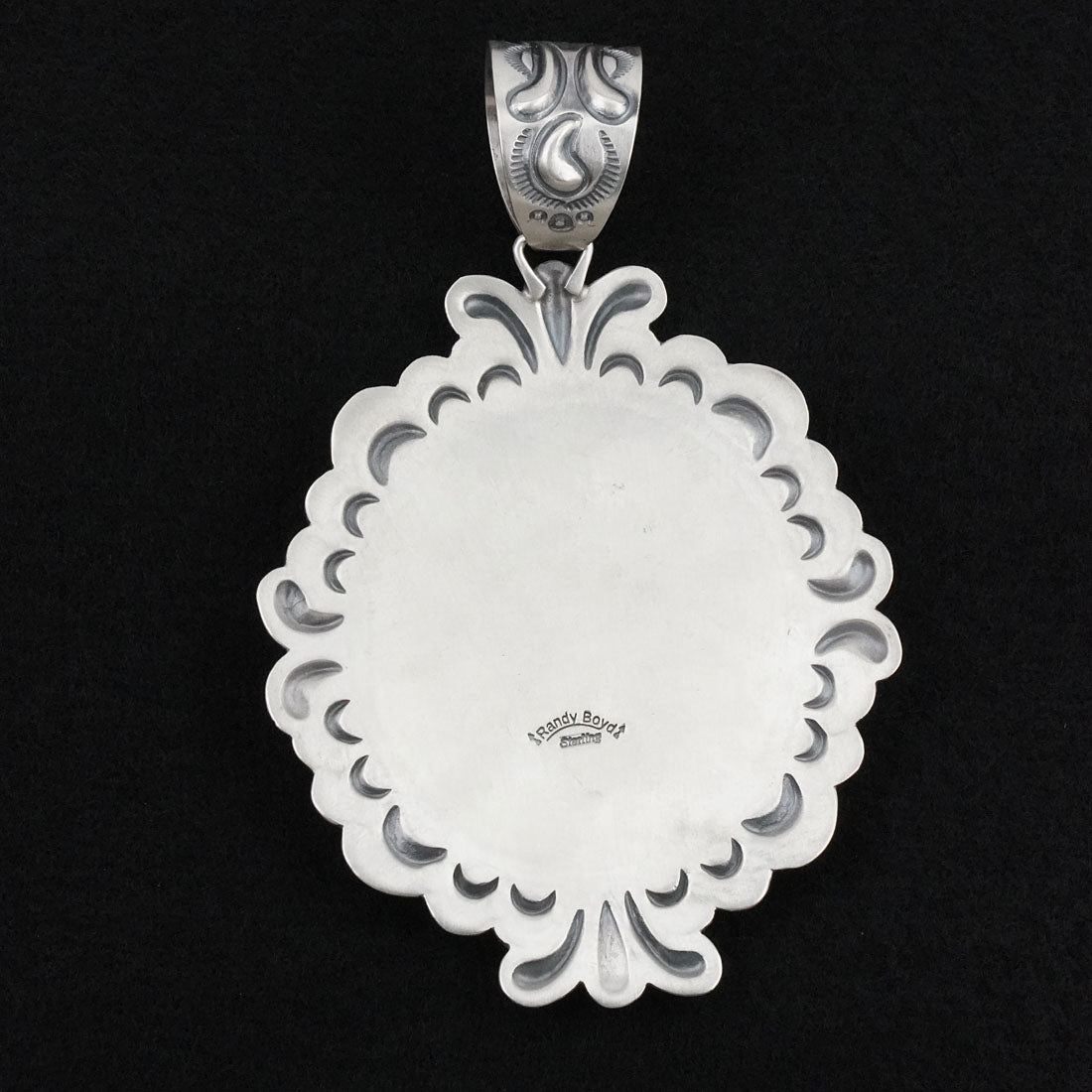 Randy Boyd Spiny Oyster, Turquoise & Sterling Silver Pendant