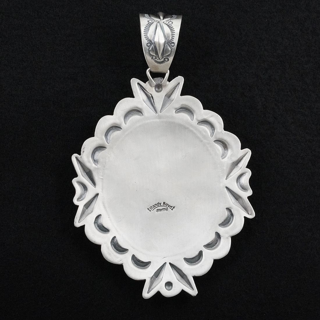 Randy Boyd Spiny Oyster, Turquoise & Sterling Silver Pendant
