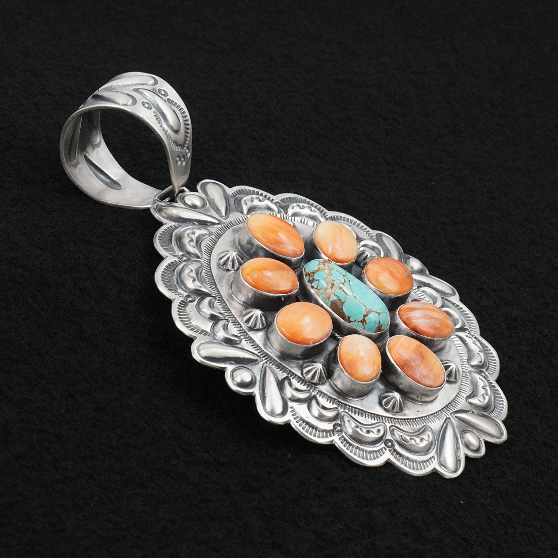 Randy Boyd Spiny Oyster, Turquoise & Sterling Silver Pendant