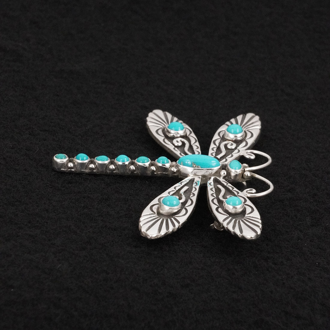Lee Charley Turquoise & Sterling Silver Pendant/Pin