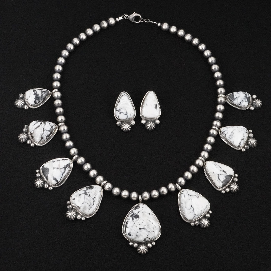 Darrin Livingston White Buffalo & Sterling Silver Necklace Set