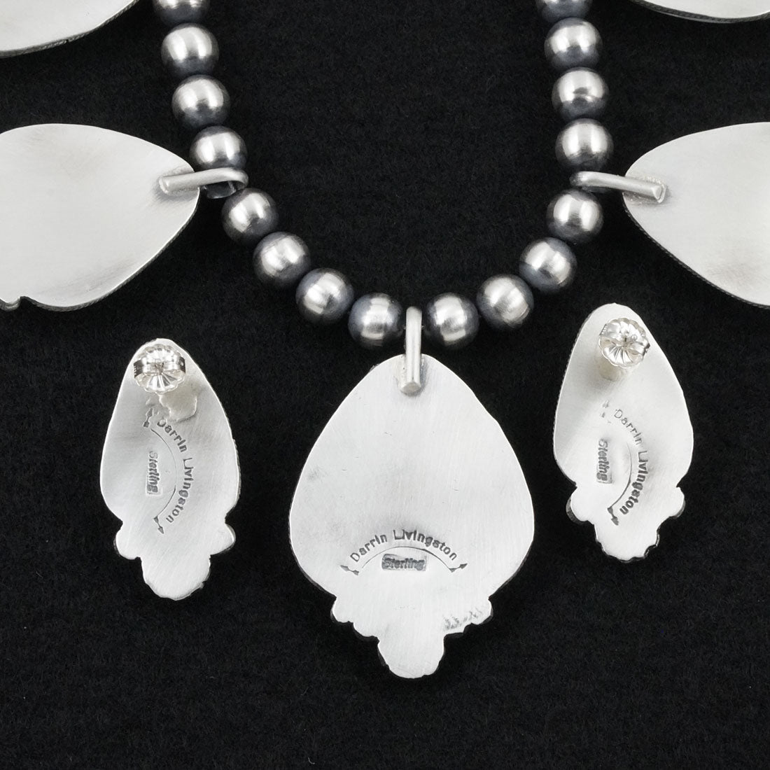 Darrin Livingston White Buffalo & Sterling Silver Necklace Set