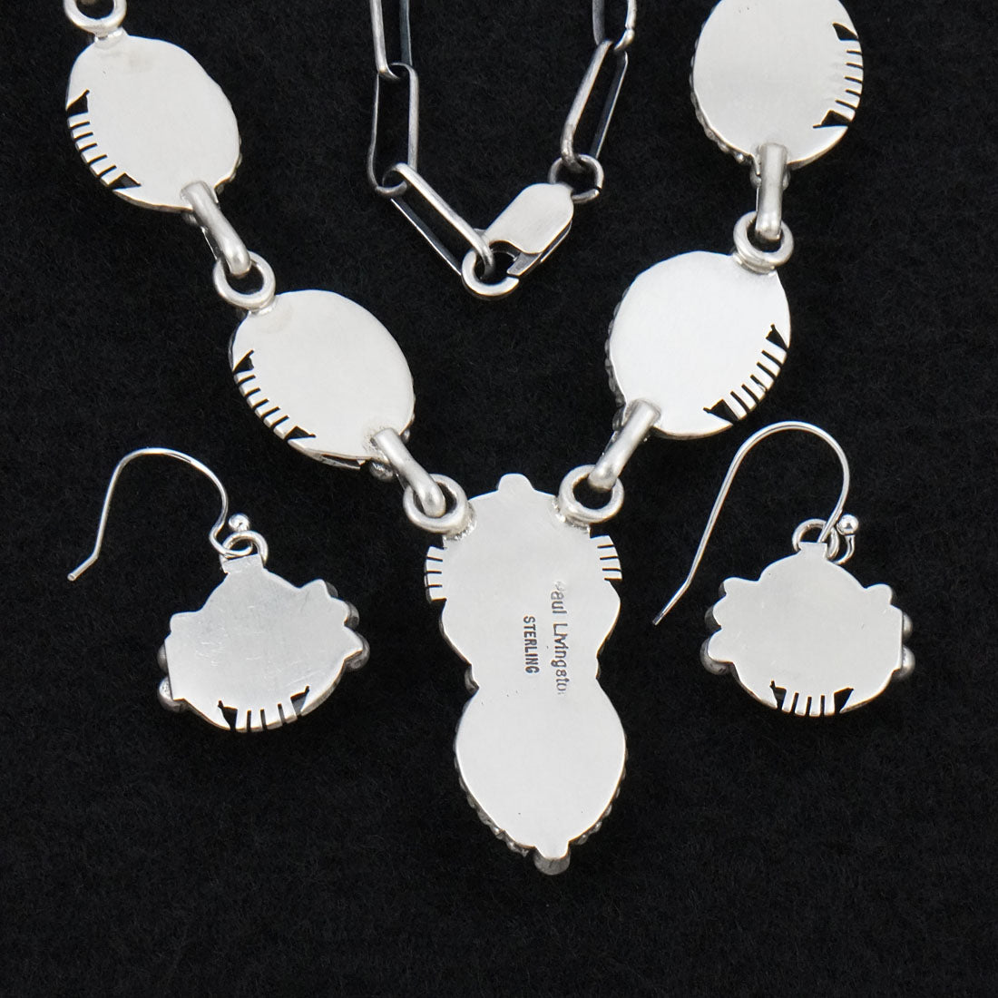 Paul Livingston Turquoise & Sterling Silver Necklace Set