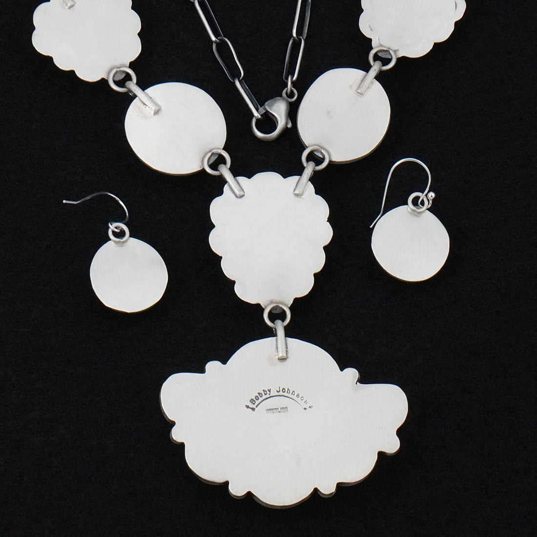 Bobby Johnson Turquoise & Sterling Silver Necklace Set