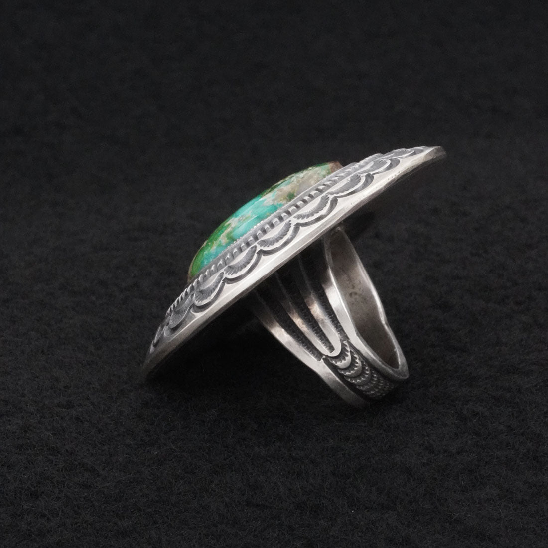 Calvin Martinez Turquoise & Sterling Silver Ring Size 6.5
