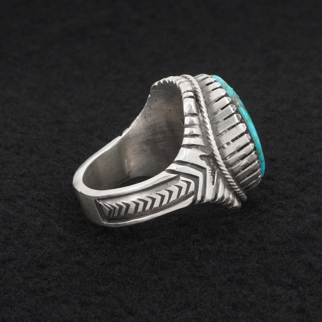 Calvin Martinez Turquoise & Sterling Silver Ring Size 11.5