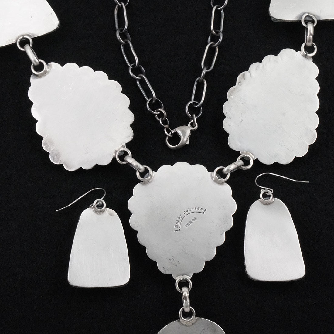 Bobby Johnson Turquoise & Sterling Silver Necklace Set