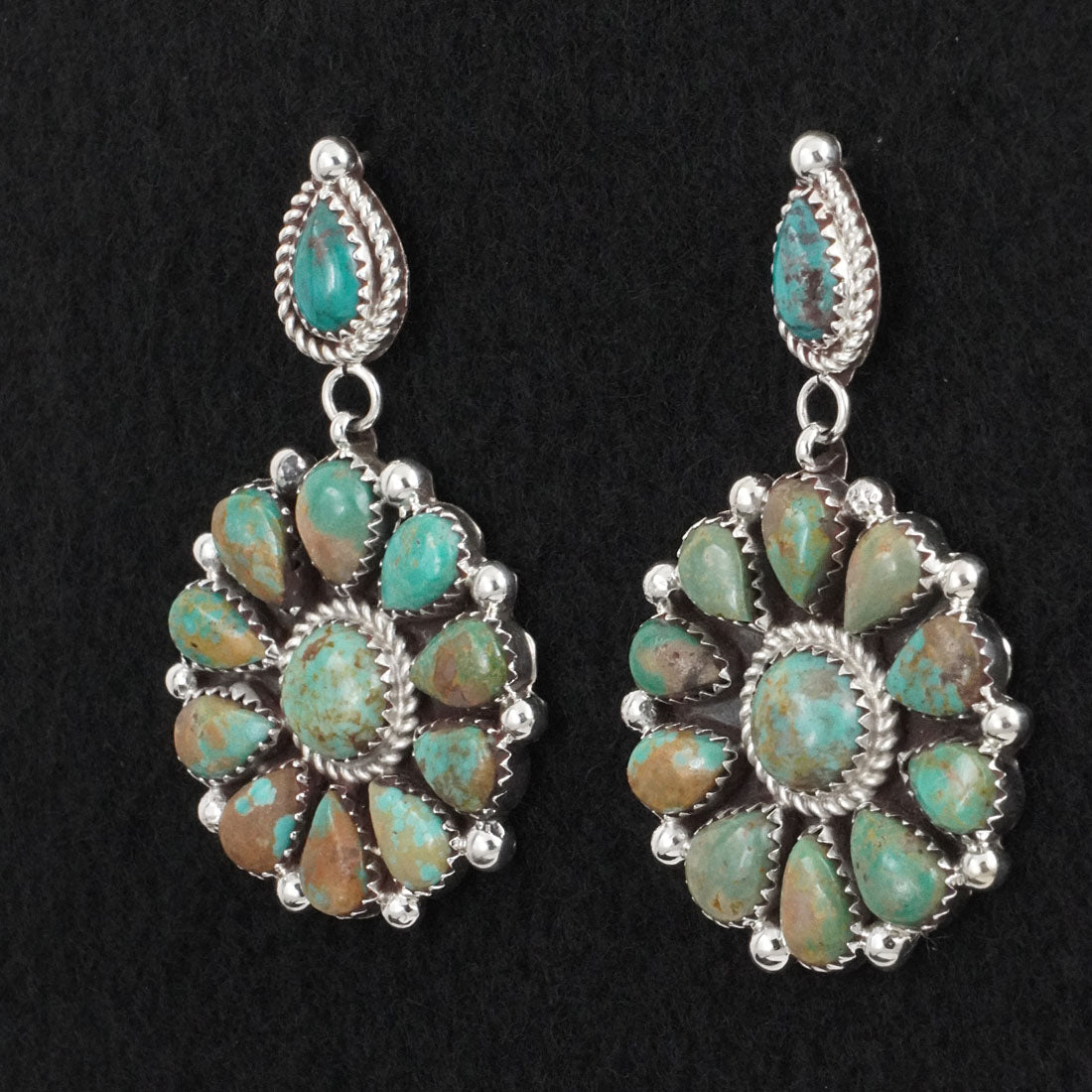 Anthony Brown Turquoise & Sterling Silver Earrings