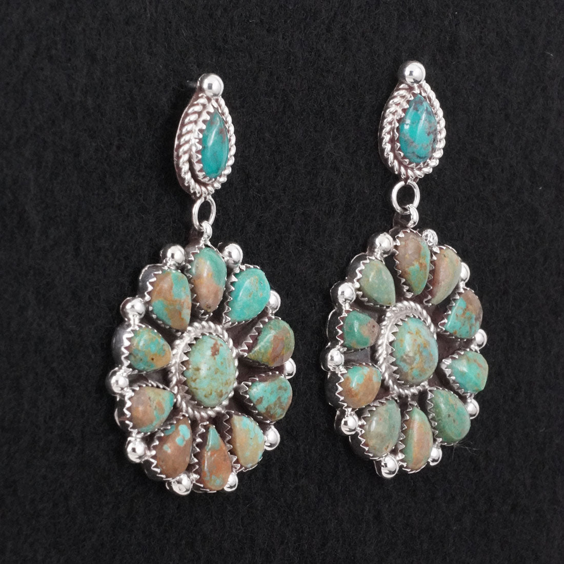 Anthony Brown Turquoise & Sterling Silver Earrings