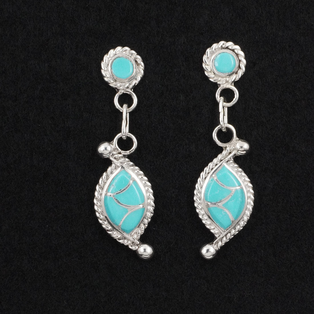 Carlen Seoutewa Turquoise & Sterling Silver Earrings