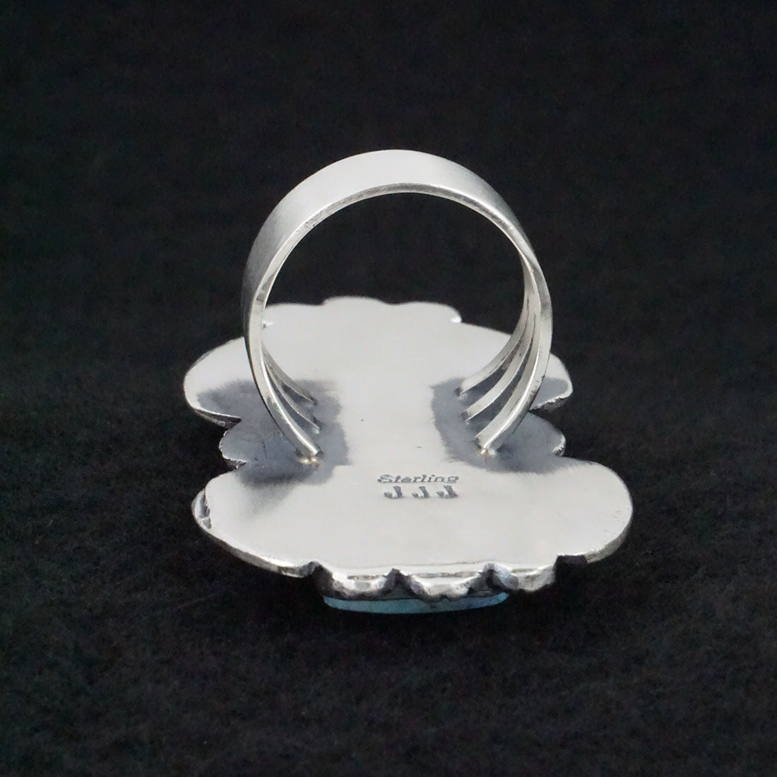 Jeff James Turquoise & Sterling Silver Ring Size 8