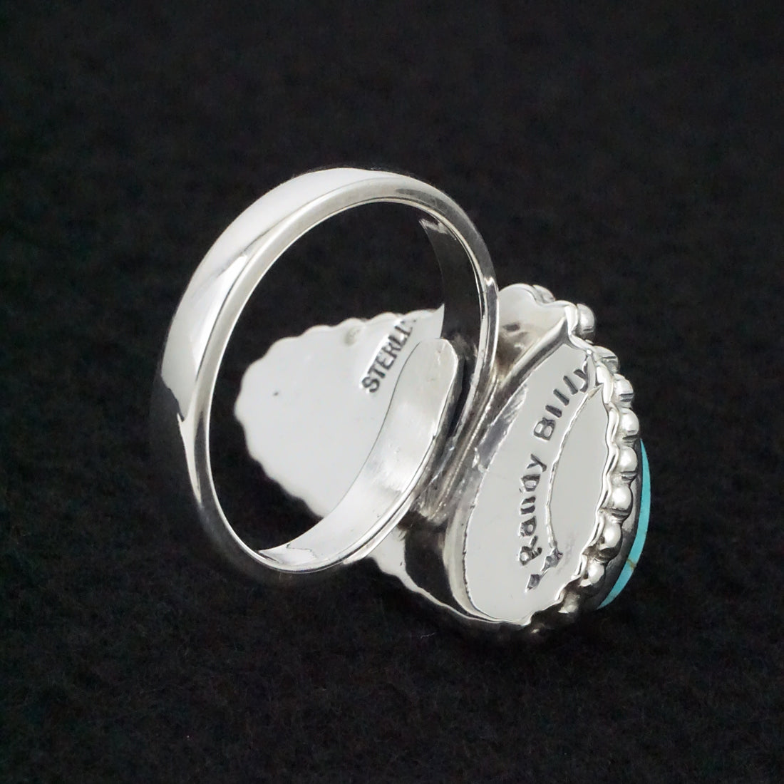 Randy Billy Turquoise & Sterling Silver Ring Size Adjustable