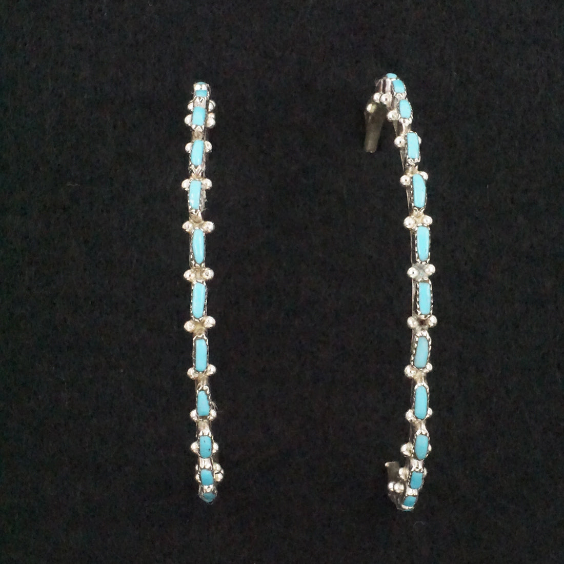 Aurelia Hughte Turquoise & Sterling Silver Hoop Earrings