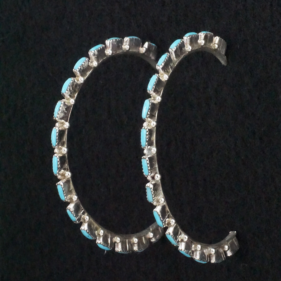 Aurelia Hughte Turquoise & Sterling Silver Hoop Earrings