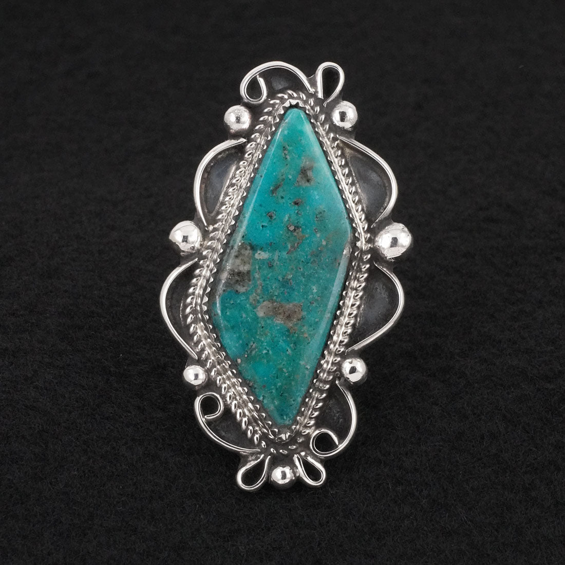 Leslie Nez Turquoise & Sterling Silver Ring Size 9