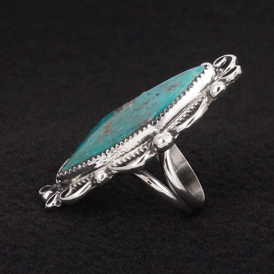 Leslie Nez Turquoise & Sterling Silver Ring Size 9