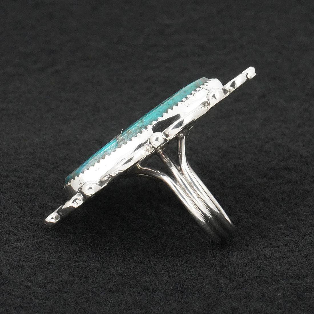 Leslie Nez Turquoise & Sterling Silver Ring Size 9