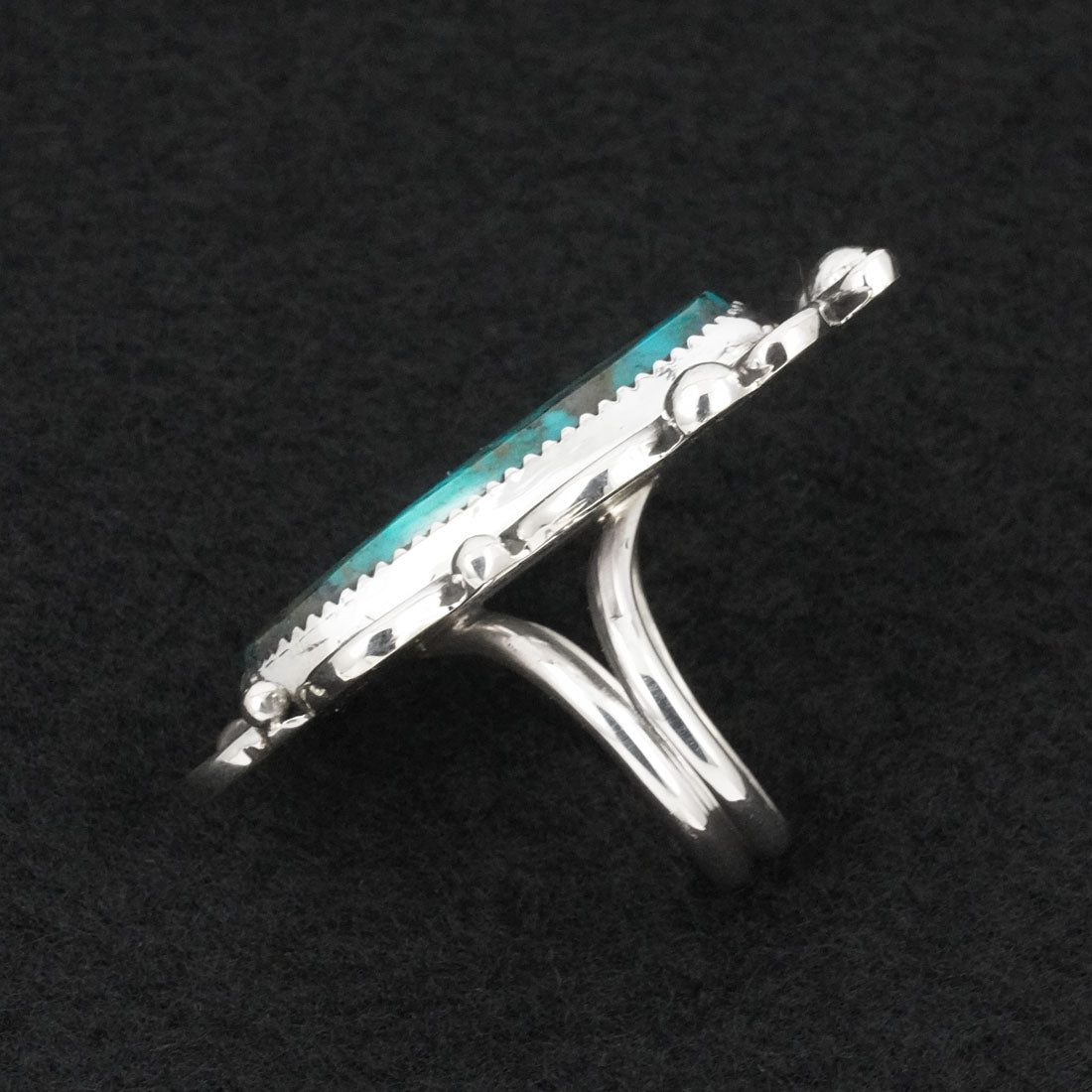 Leslie Nez Turquoise & Sterling Silver Ring Size 9