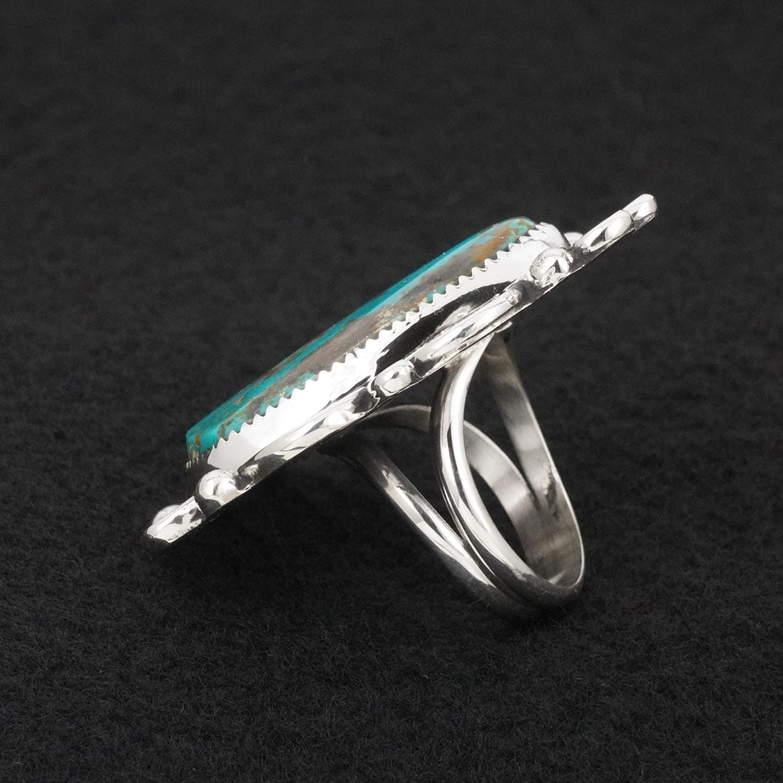 Leslie Nez Turquoise & Sterling Silver Ring Size 9