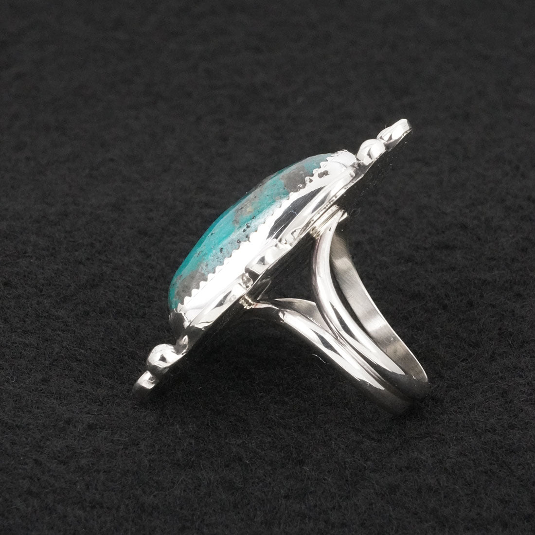 Leslie Nez Turquoise & Sterling Silver Ring Size 9