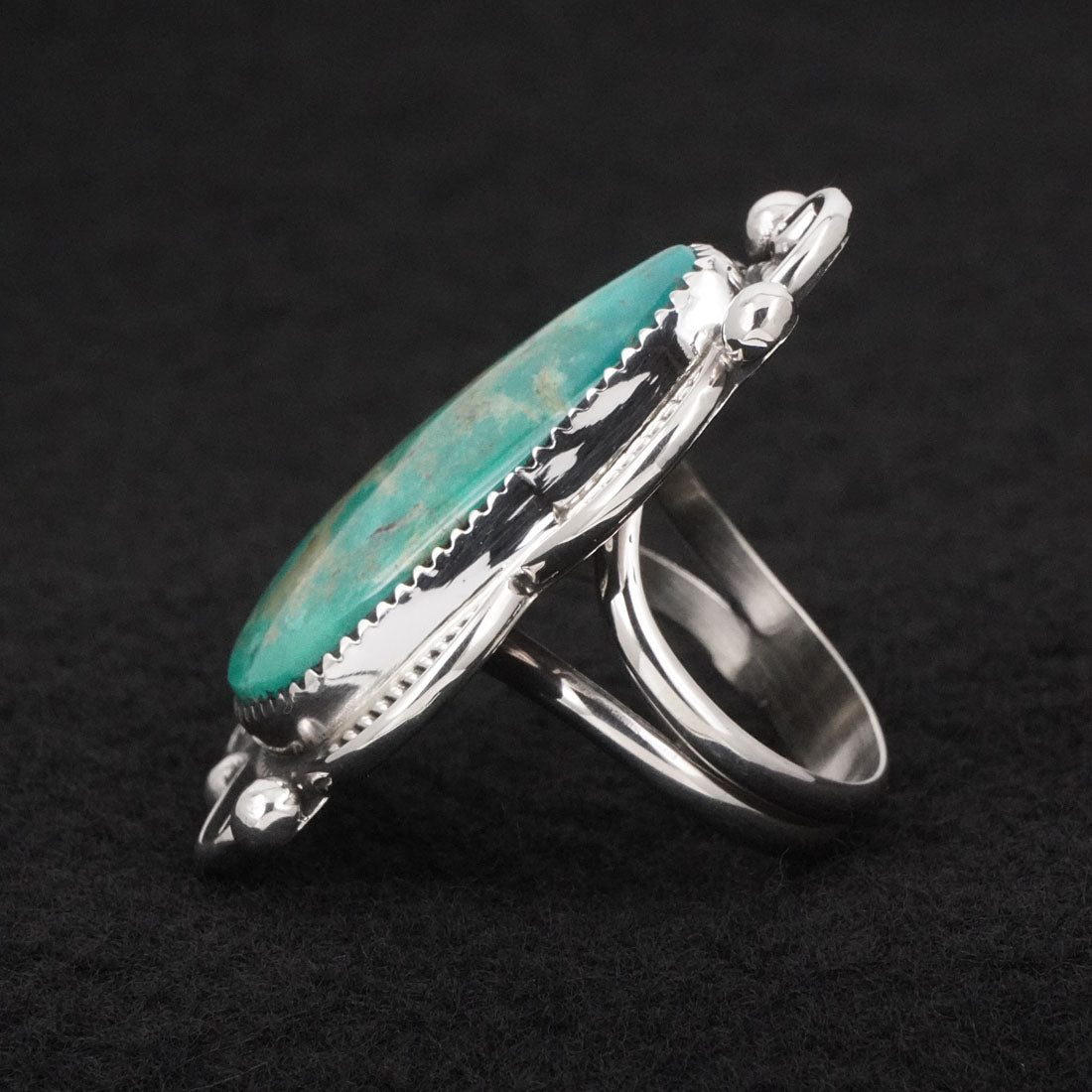 Leslie Nez Turquoise & Sterling Silver Ring Size 8.5