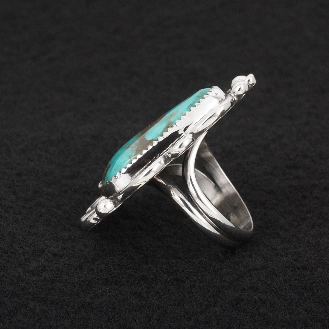 Leslie Nez Turquoise & Sterling Silver Ring Size 9
