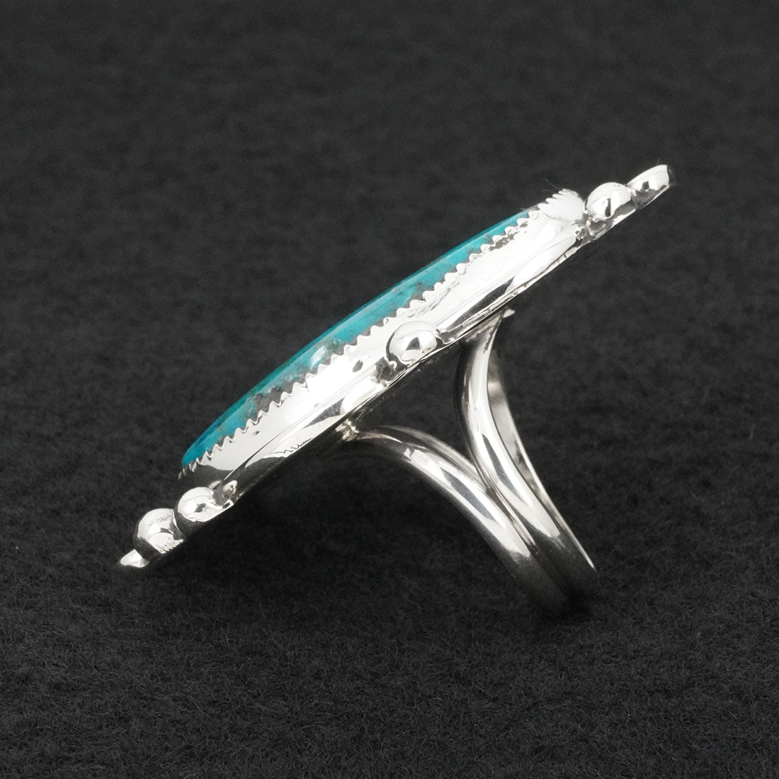 Leslie Nez Turquoise & Sterling Silver Ring Size 8.5