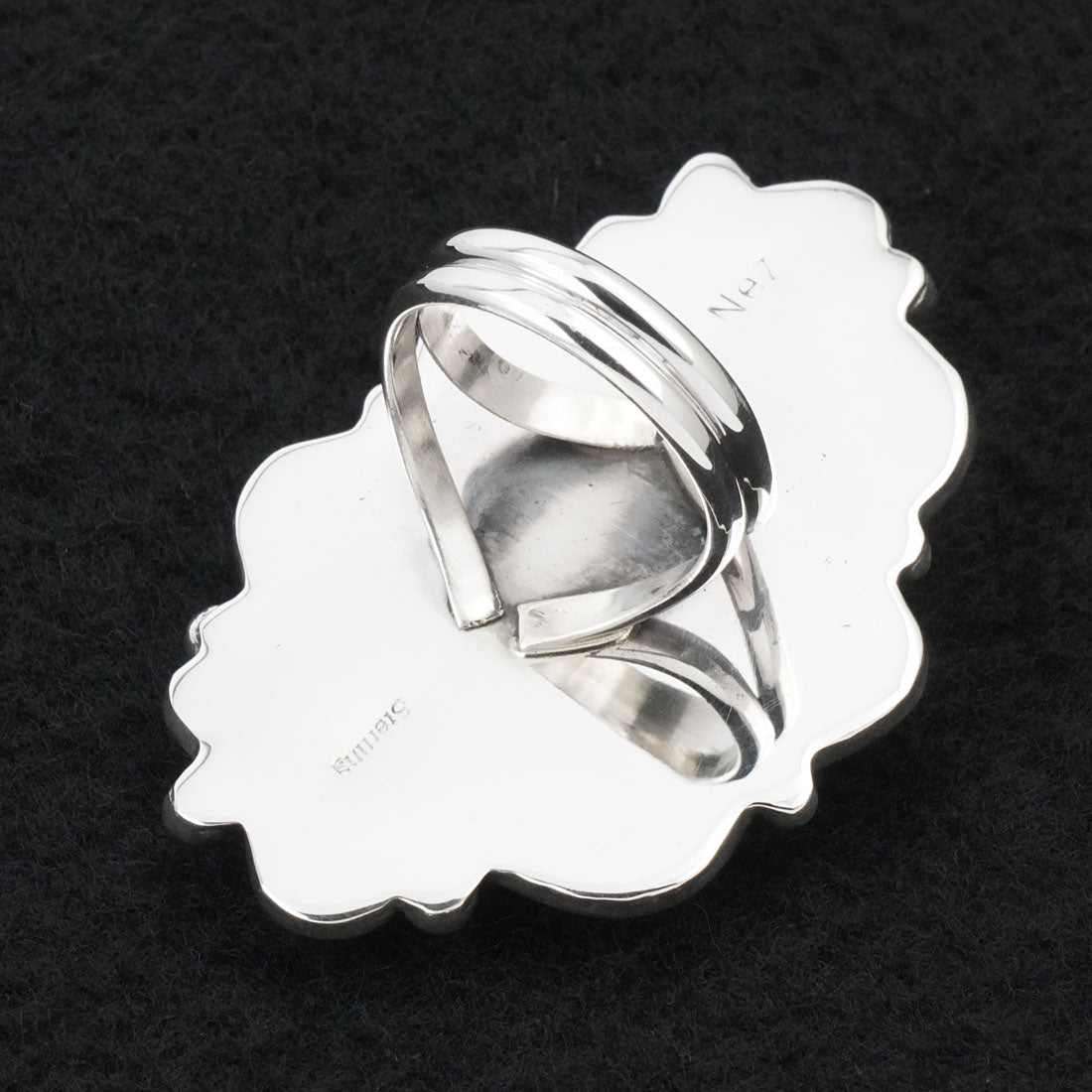 Leslie Nez Turquoise & Sterling Silver Ring Size 8.5