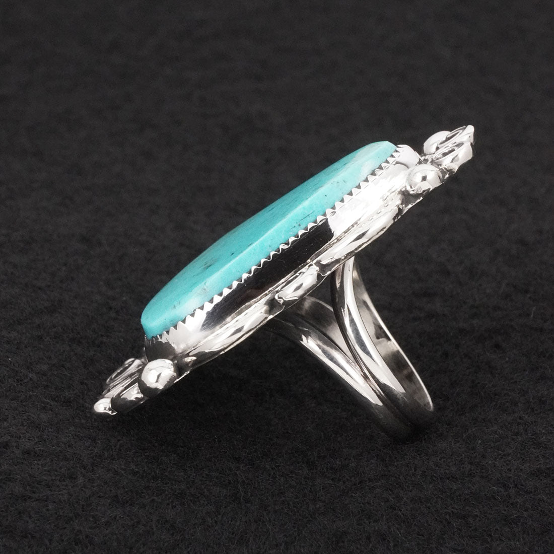 Leslie Nez Turquoise & Sterling Silver Ring Size 9.5