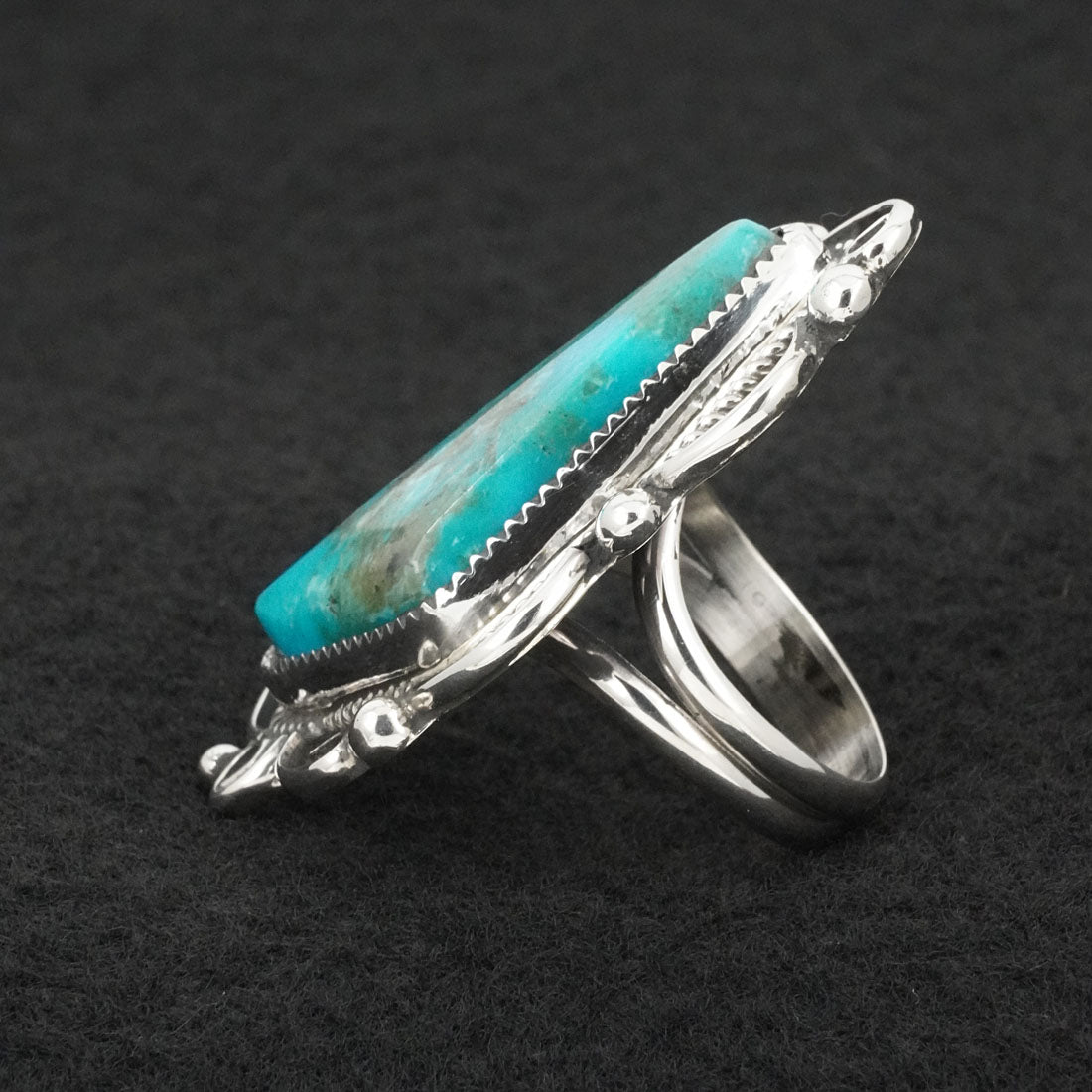 Leslie Nez Turquoise & Sterling Silver Ring Size 9