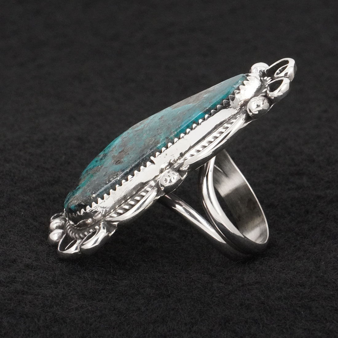 Leslie Nez Turquoise & Sterling Silver Ring Size 10