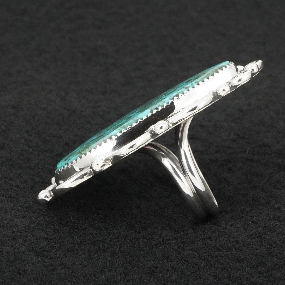 Leslie Nez Turquoise & Sterling Silver Ring Size 9
