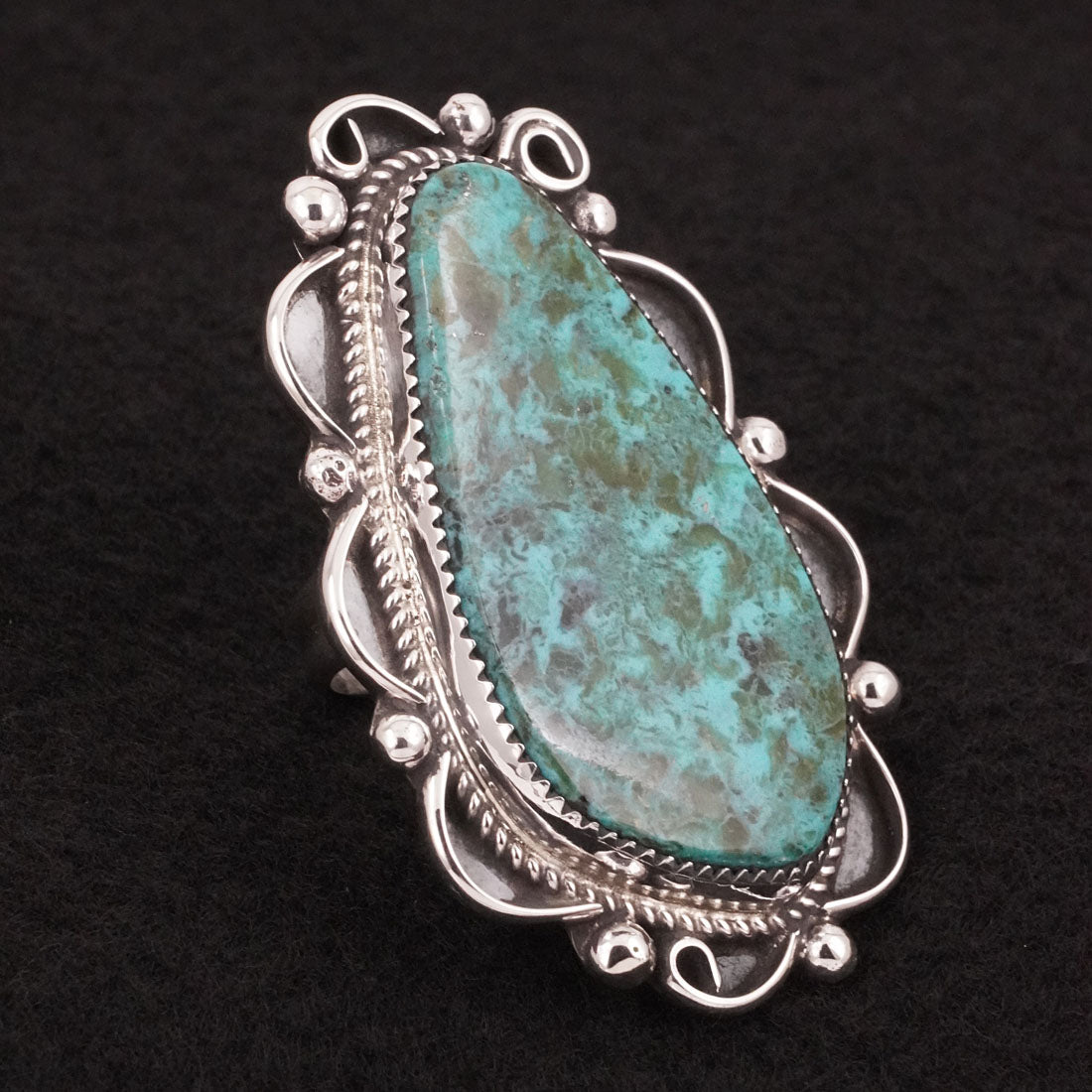 Leslie Nez Turquoise & Sterling Silver Ring Size 9