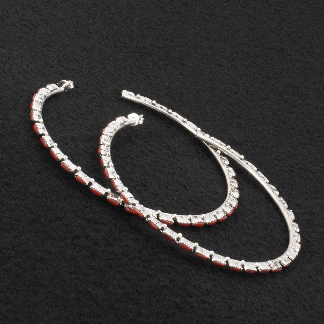Aurelia Hughte Coral & Sterling Silver Hoop Earrings