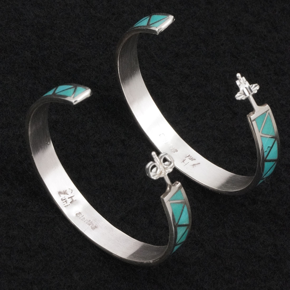 Claudine Haloo Turquoise & Sterling Silver Earrings