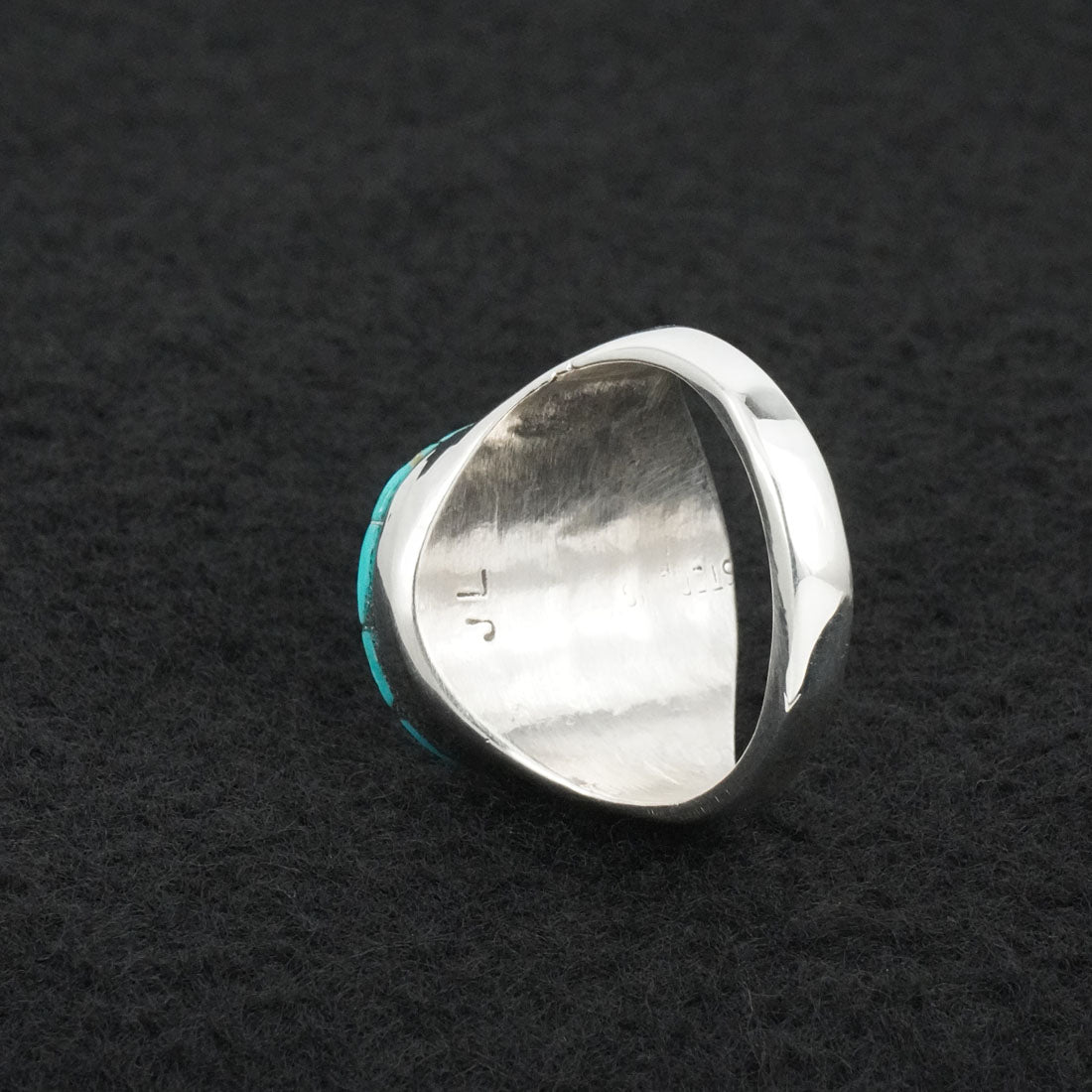 Johnson Laweka Turquoise & Sterling Silver Ring Size 11