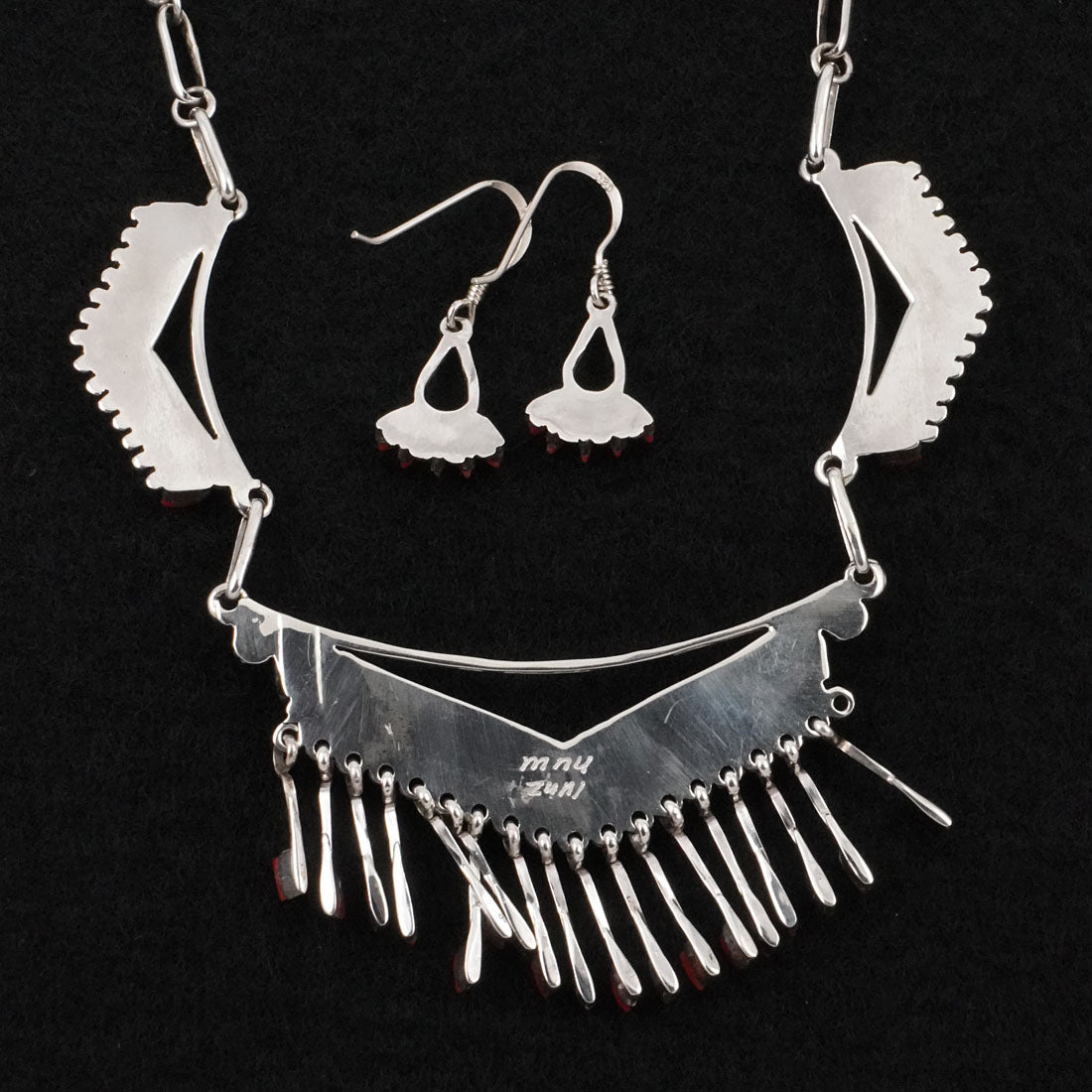Mildred Ukestine Coral & Sterling Silver Necklace Set