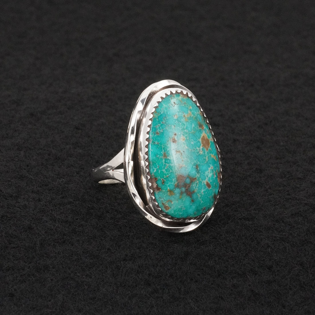 Ernest Hawthorne Turquoise & Sterling Silver Ring Size 8