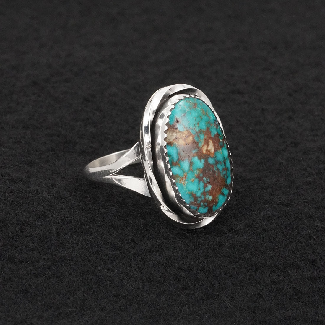 Ernest Hawthorne Turquoise & Sterling Silver Ring Size 8.25