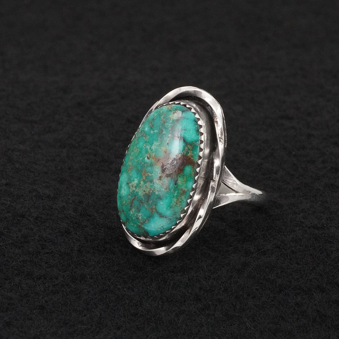 Ernest Hawthorne Turquoise & Sterling Silver Ring Size 8