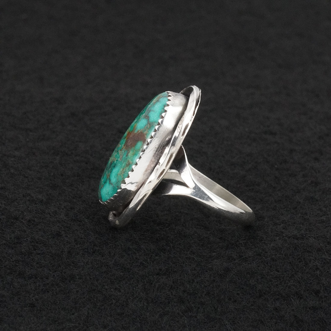 Ernest Hawthorne Turquoise & Sterling Silver Ring Size 8