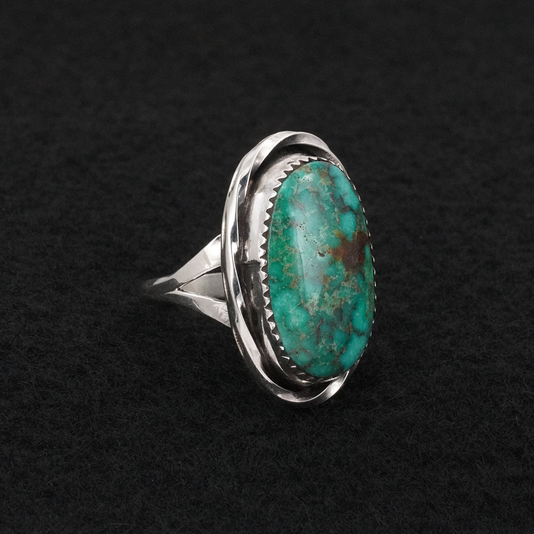 Ernest Hawthorne Turquoise & Sterling Silver Ring Size 8