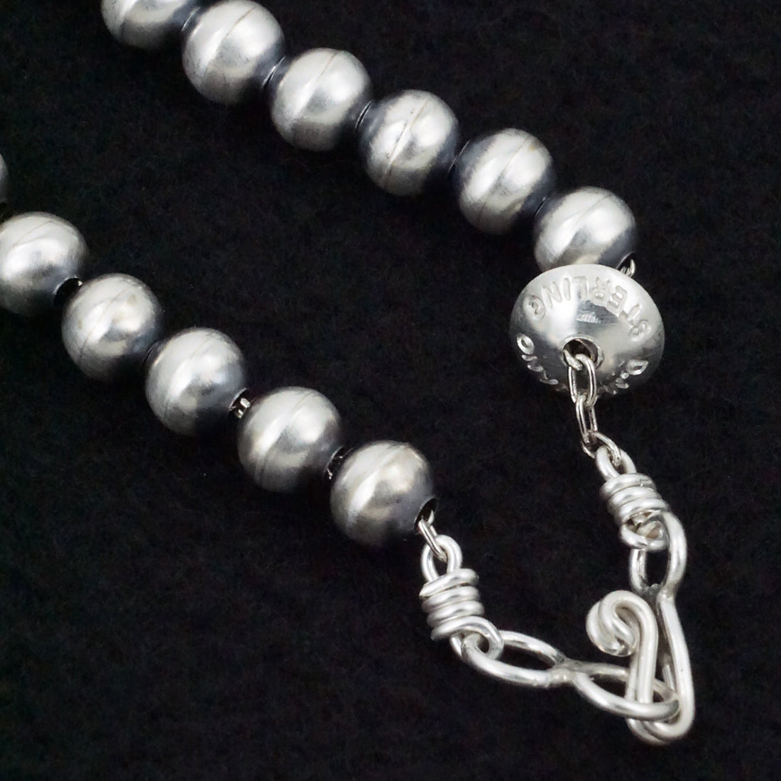 Dorinda Mariano Sterling Silver Navajo Pearl Necklace 16"