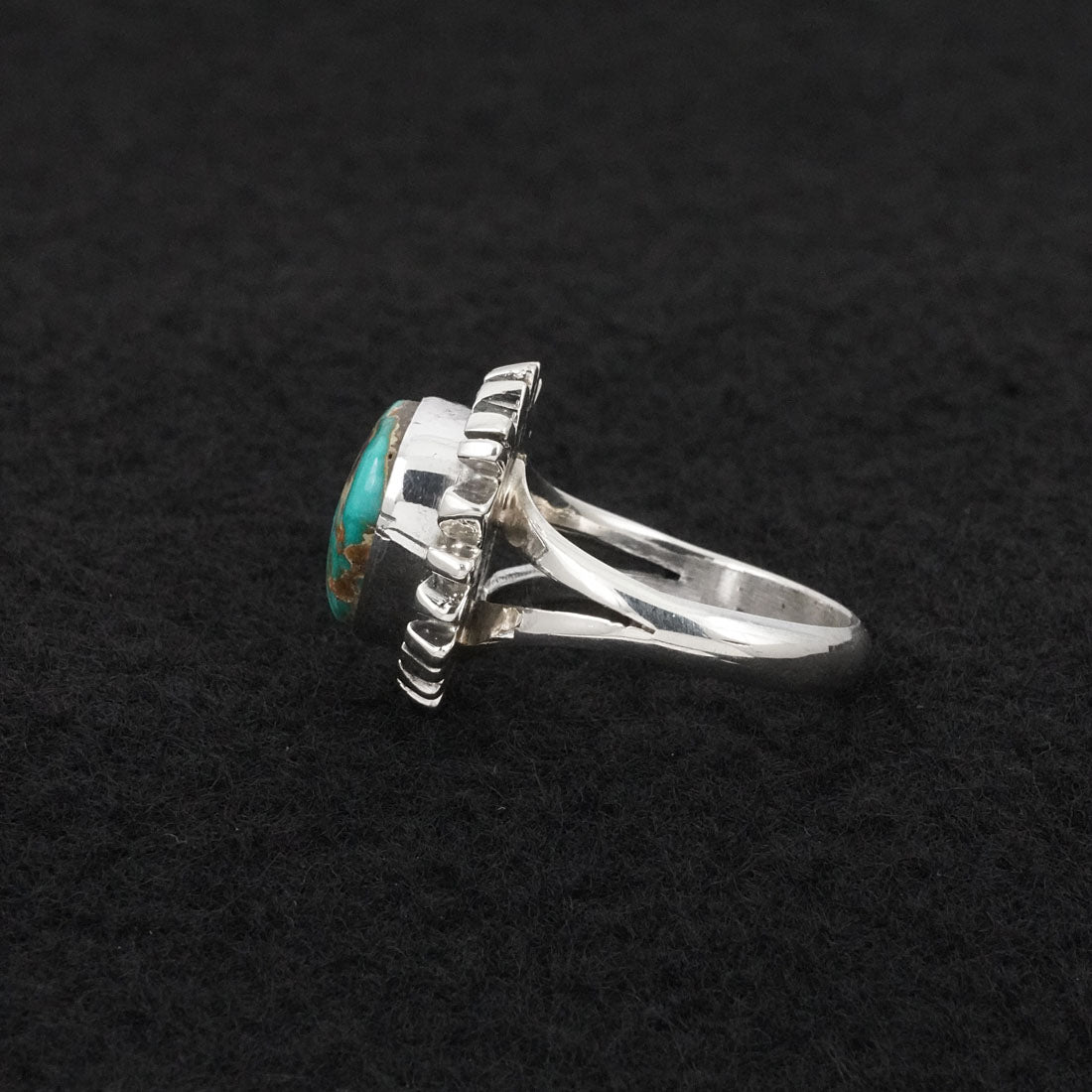 Randy Billy Turquoise & Sterling Silver Ring Size 6.5