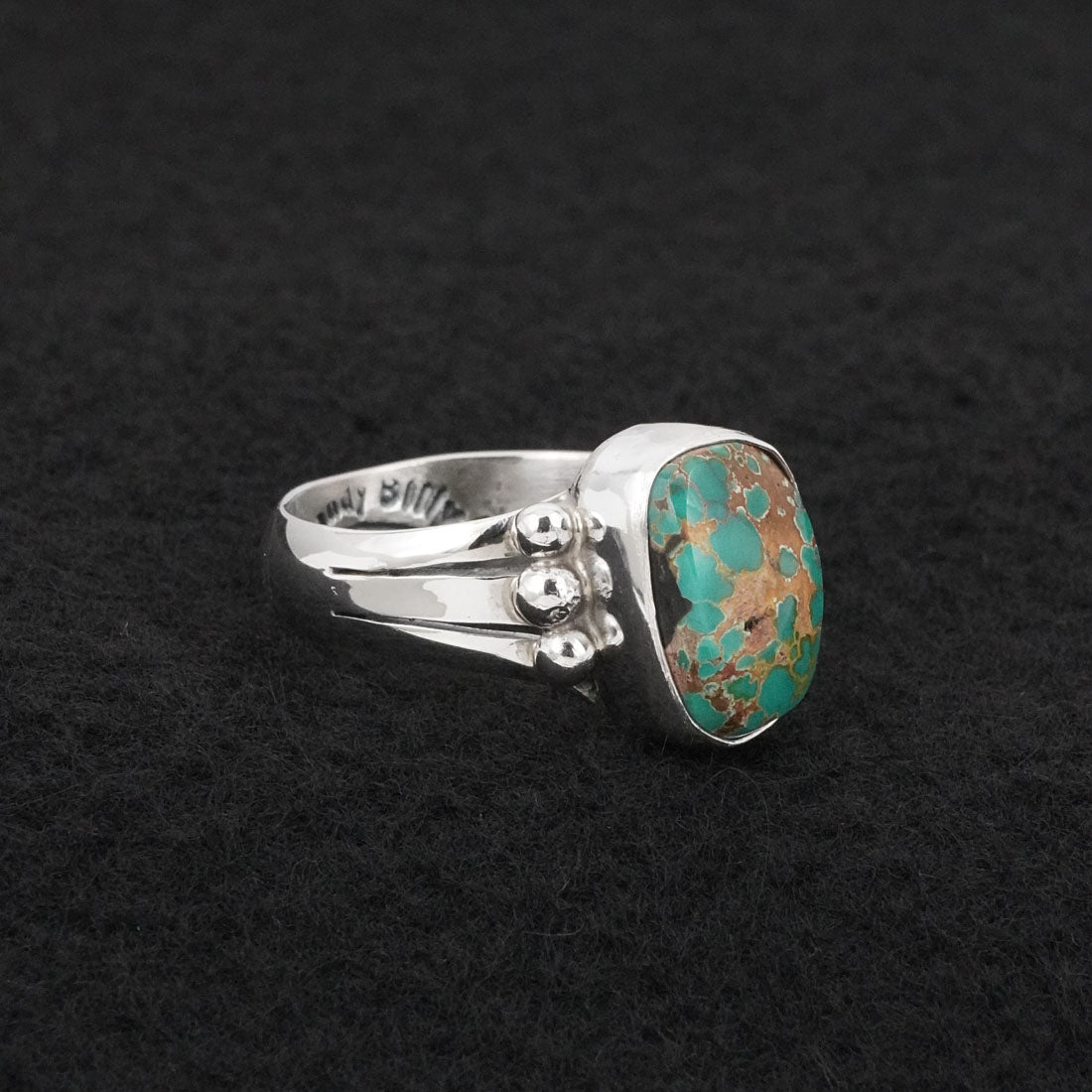 Randy Billy Turquoise & Sterling Silver Ring Size 10