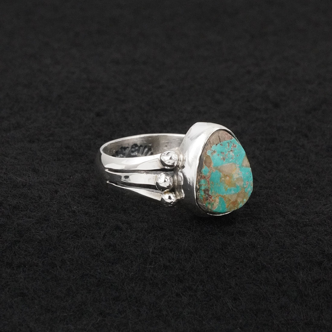 Randy Billy Turquoise & Sterling Silver Ring Size 8
