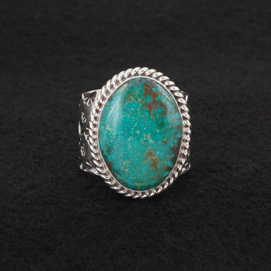 Anthony Brown Turquoise & Sterling Silver Ring Size 13