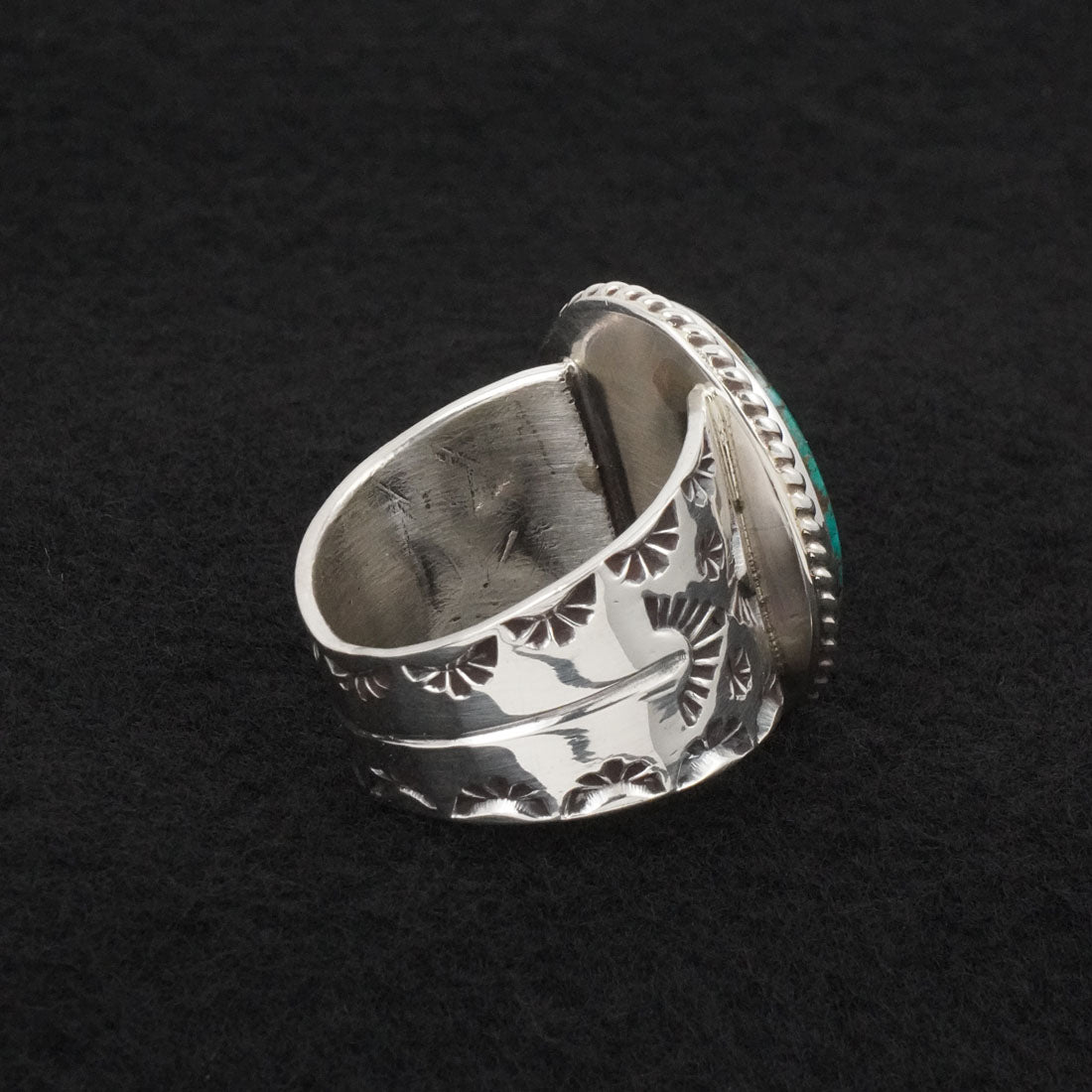 Anthony Brown Turquoise & Sterling Silver Ring Size 13